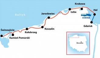 mapa trasy rowerowej, Mazury